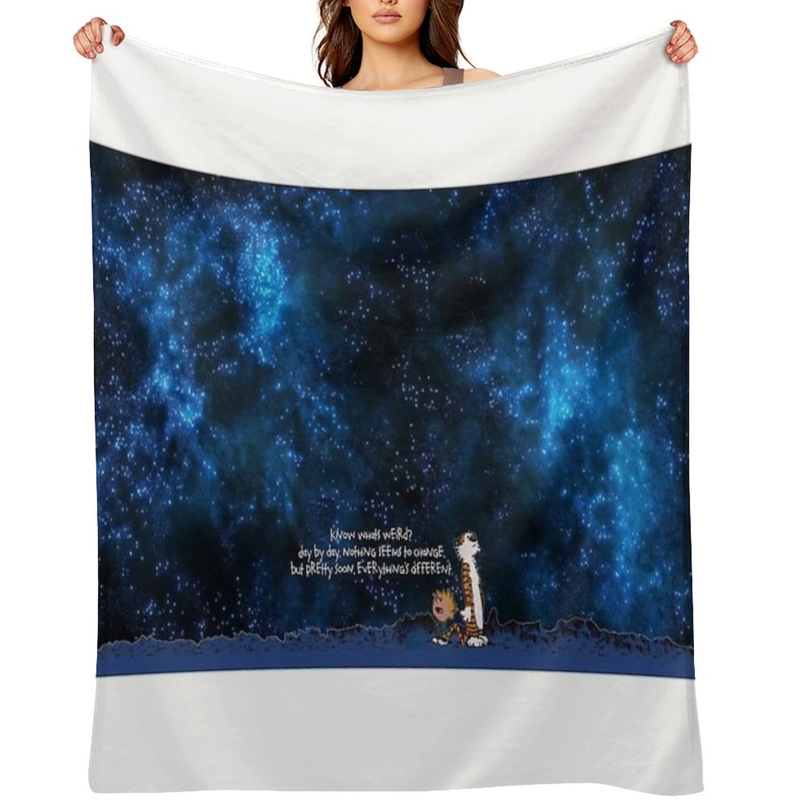 Calvin And Hobbs Space Travel-friendly Throw Blanket