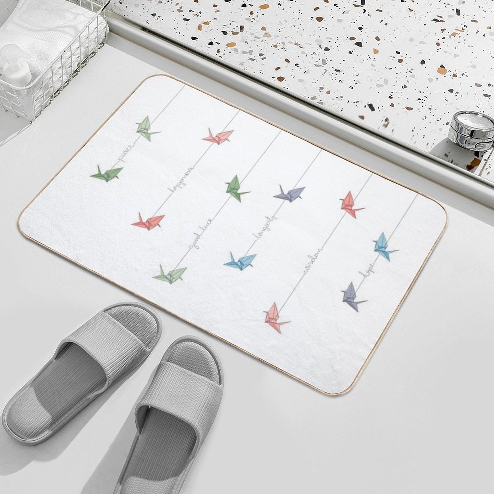 All I Wish for You - Tsuru's Symbolism  Multi-Purpose Bath Mat