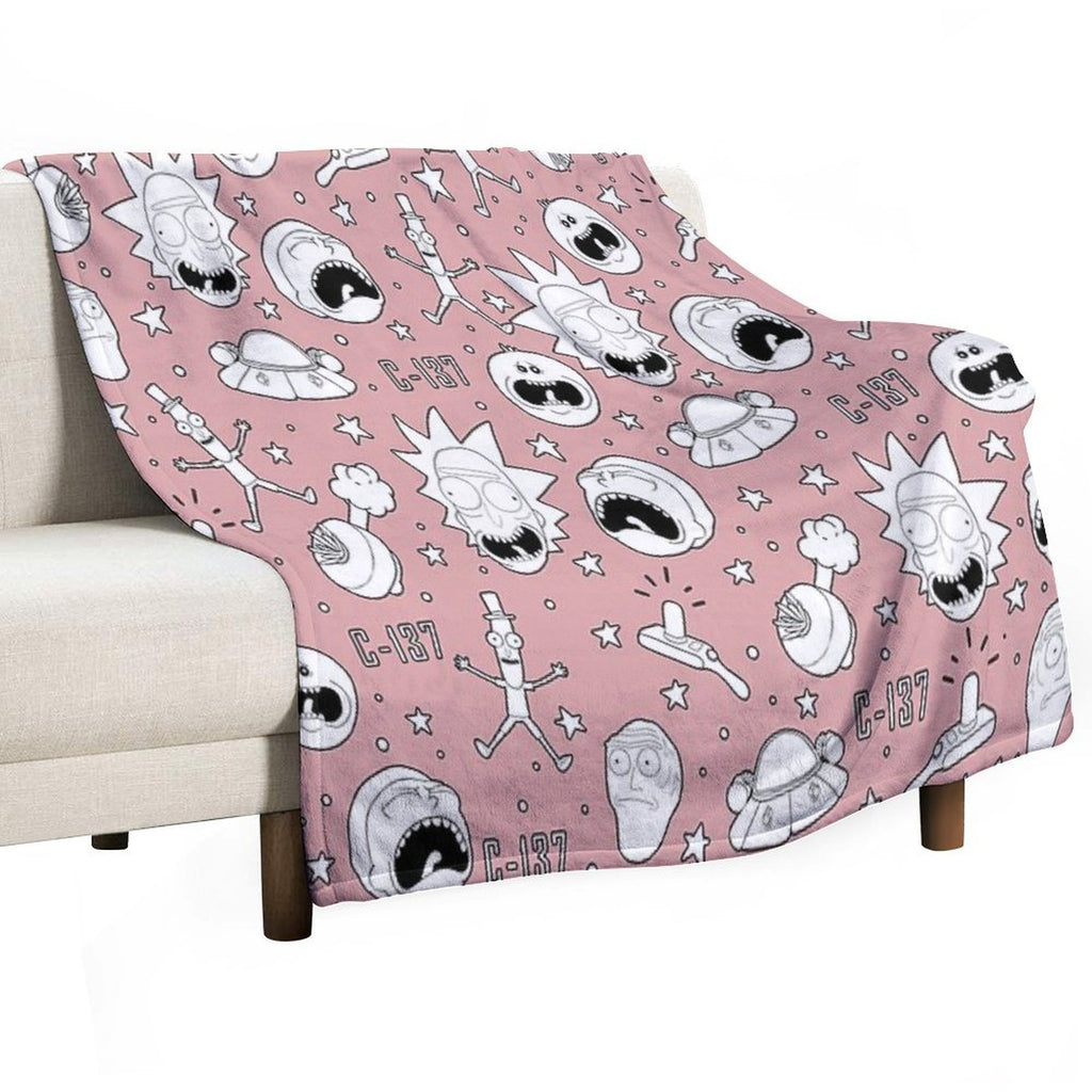 Rick And Morty Pattern Multi-functional Throw Blanket