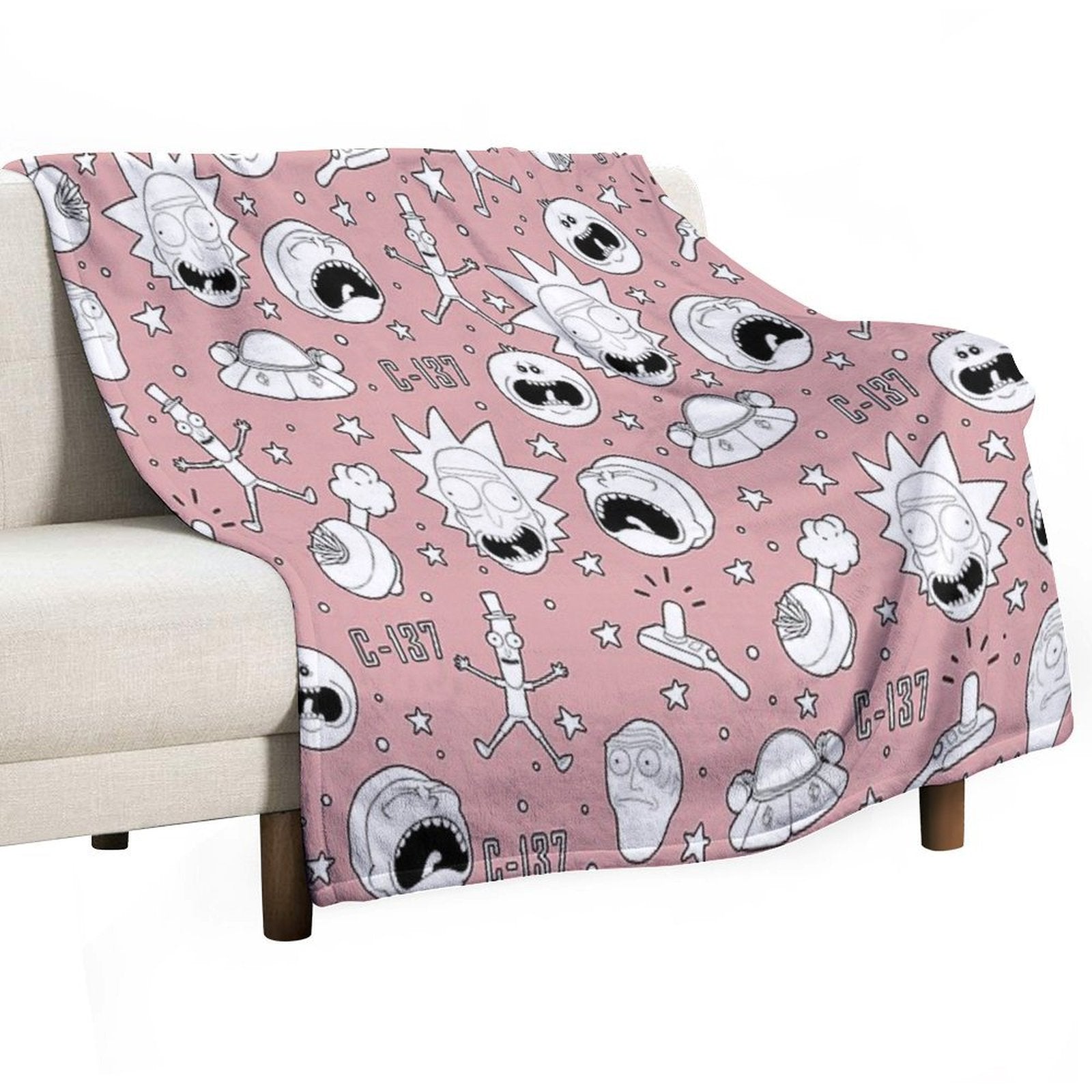 Rick And Morty Pattern Multi-functional Throw Blanket