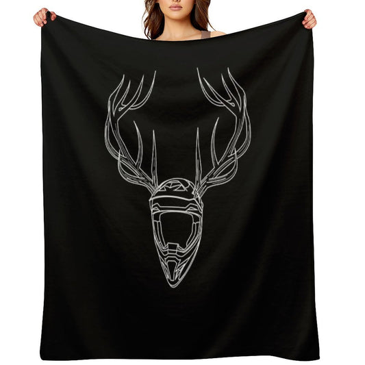 Mx Stag Head Sustainable Throw Blanket