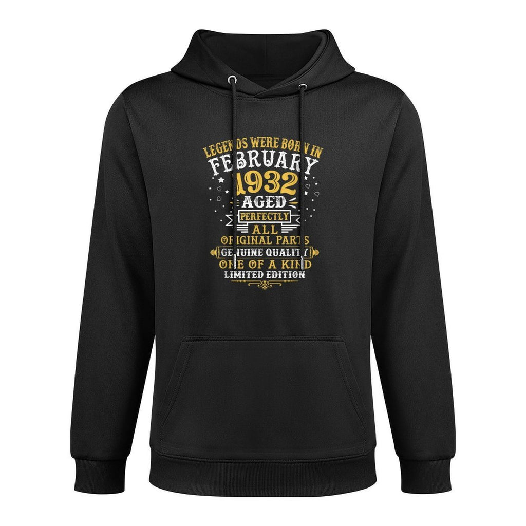 Legends Were Born In February 1932 90 Year Old 90th Birthday Moisture-Wicking Hoodie