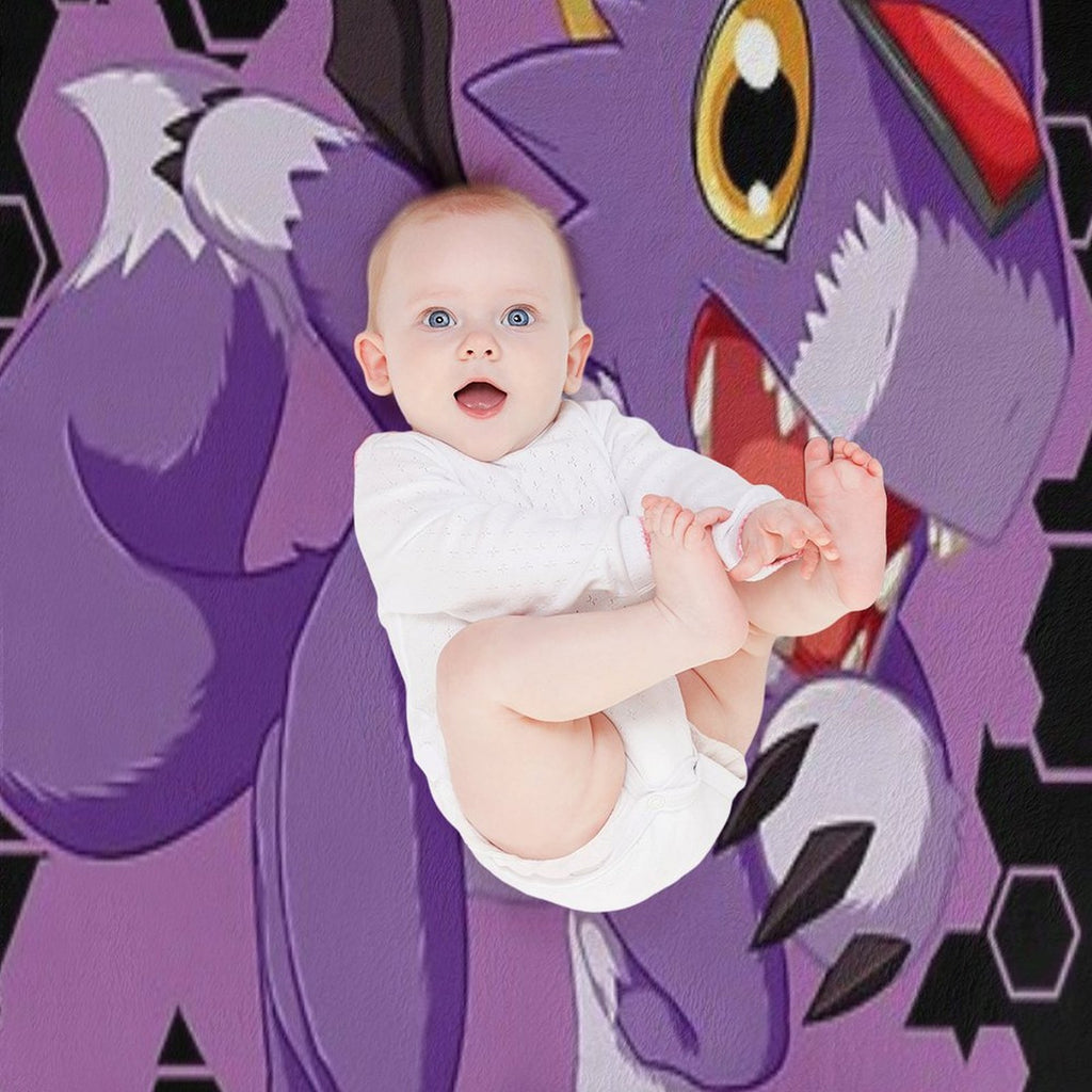 Chibi Dorumon Cute Digimon Design Velvety-soft Throw Blanket