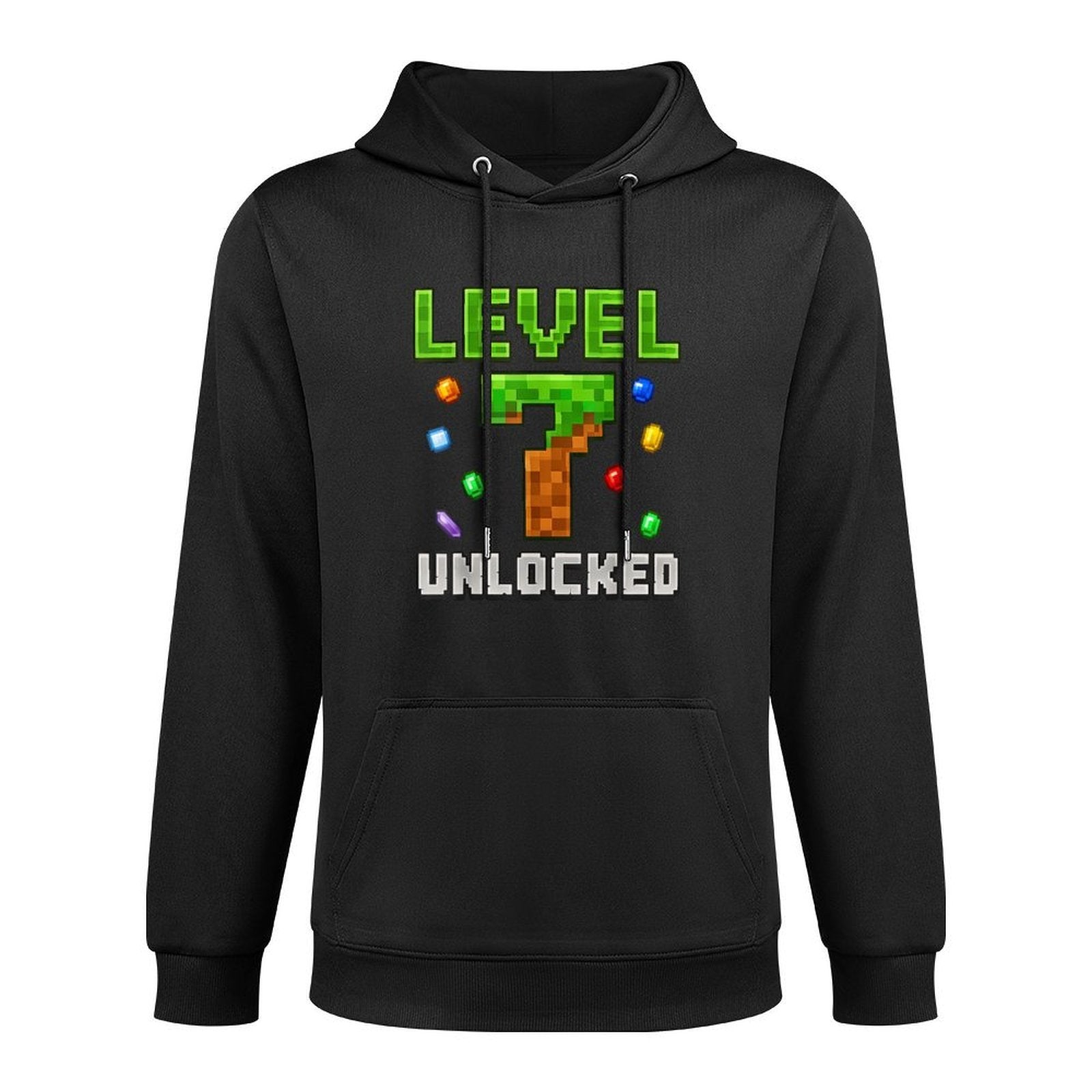 Birthday Boy Level 7 Unlocked 7th Birthday Game Pixel Unisex Design Hoodie