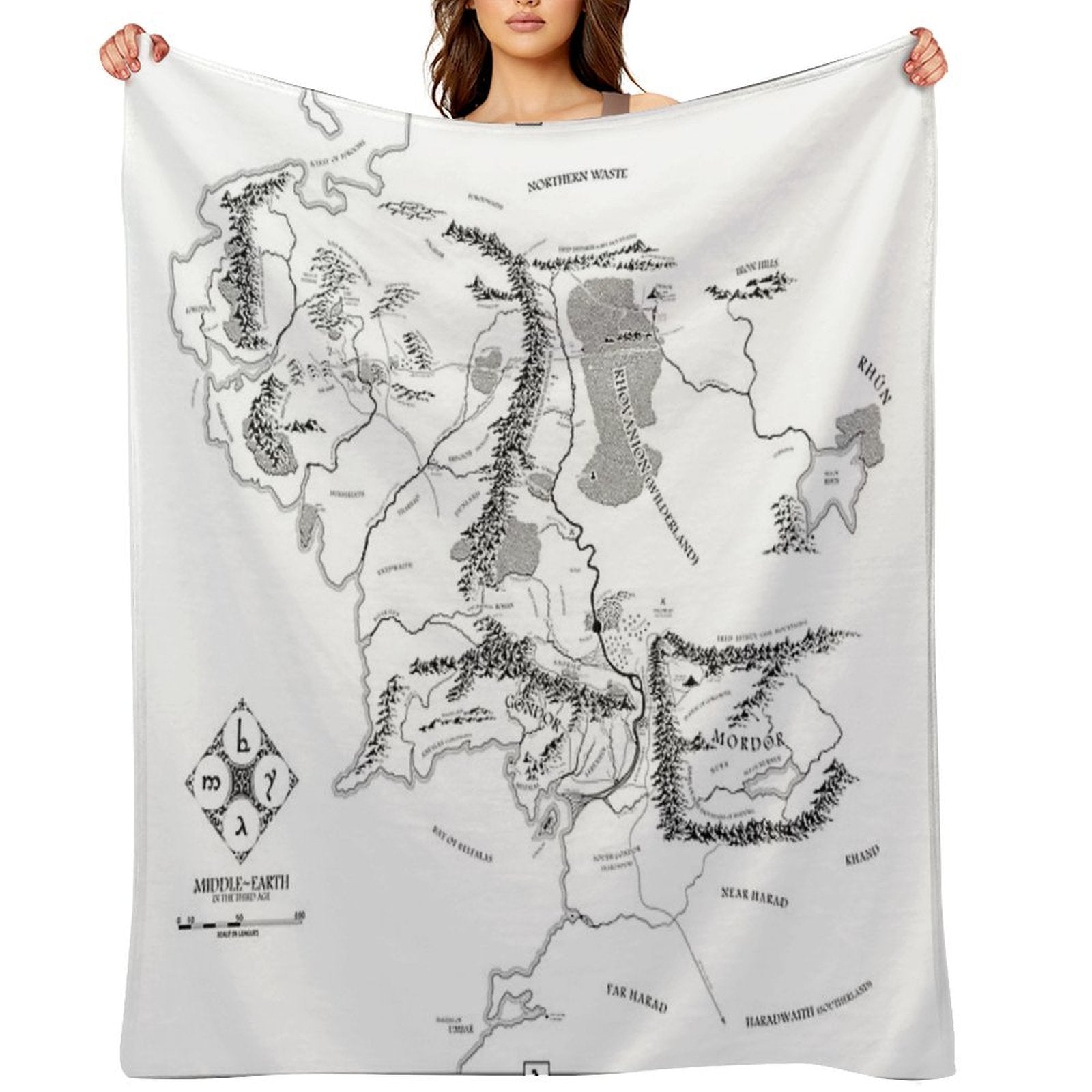 Fantasy Map Eco-conscious Throw Blanket