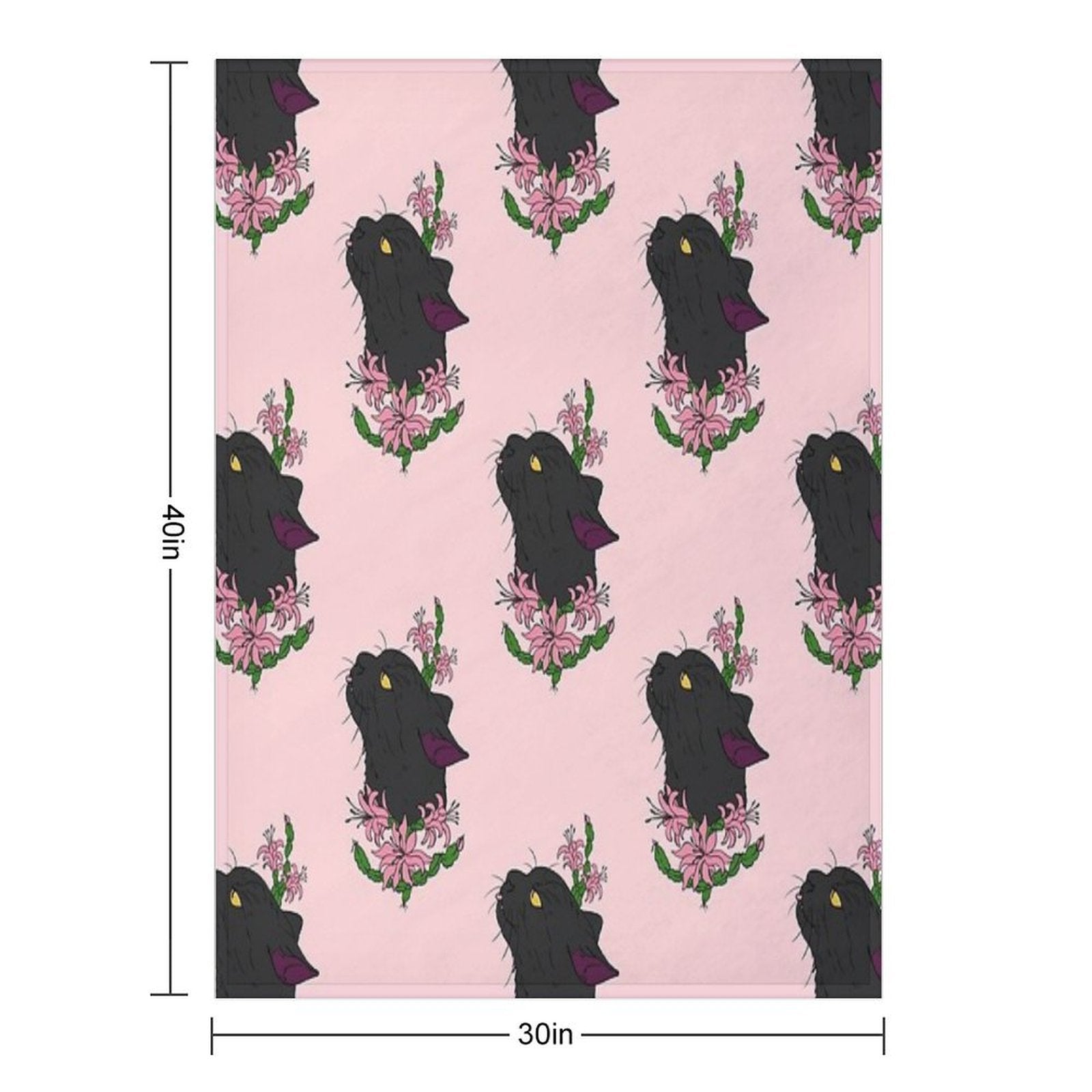 Christmas Cacti Floral Cat Bea Machine-washable Throw Blanket