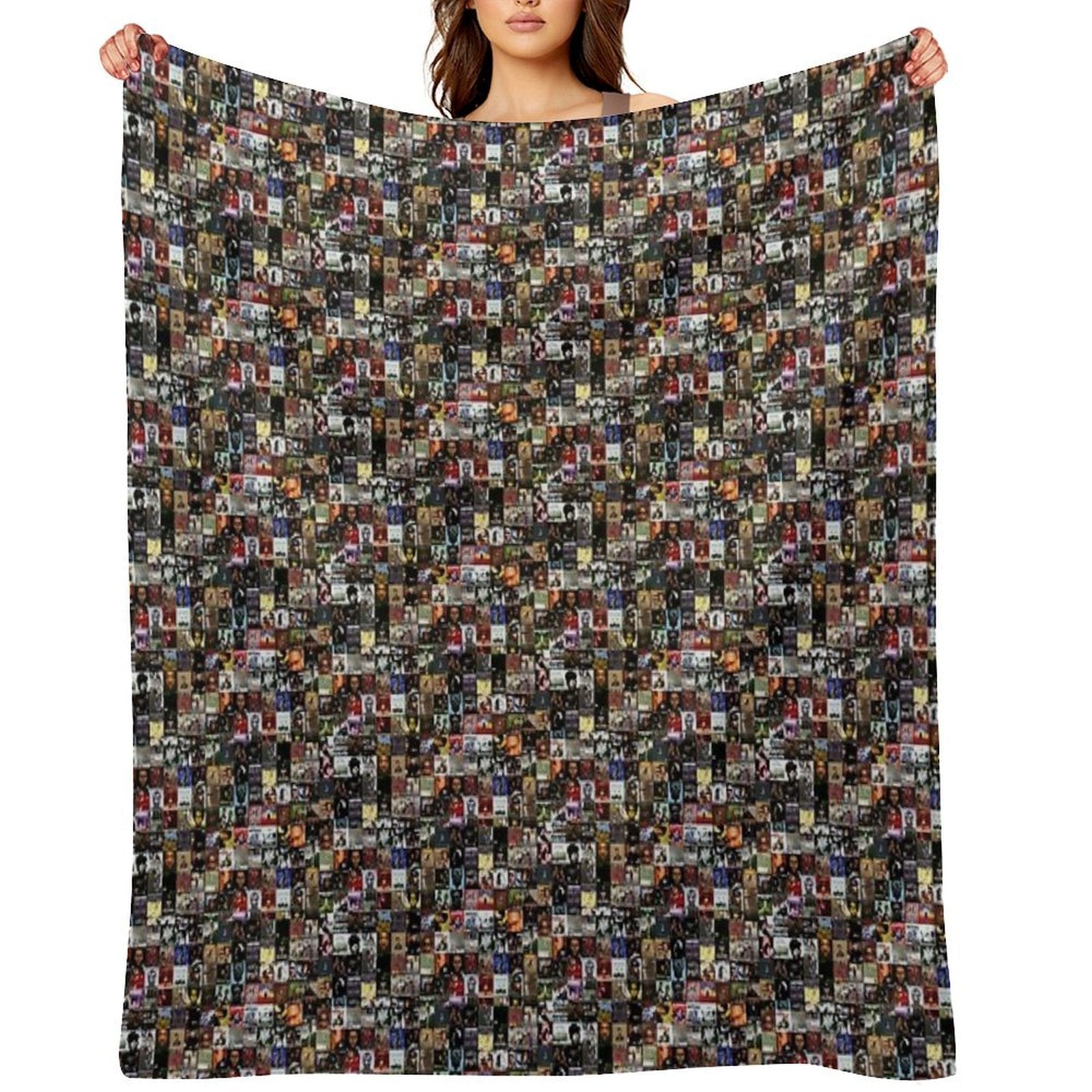 Music Cover Montage Hip Hop Shrink-resistant Throw Blanket