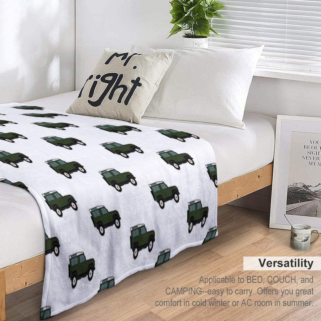 Defender SUV - British Racing Green Travel-friendly Throw Blanket