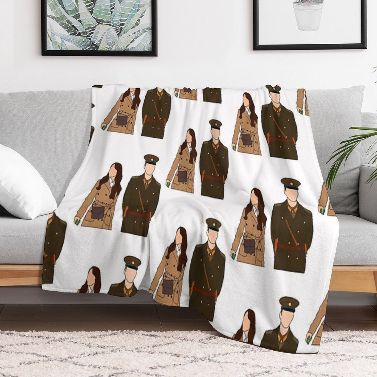CRASH LANDING ON YOU Plush Throw Blanket
