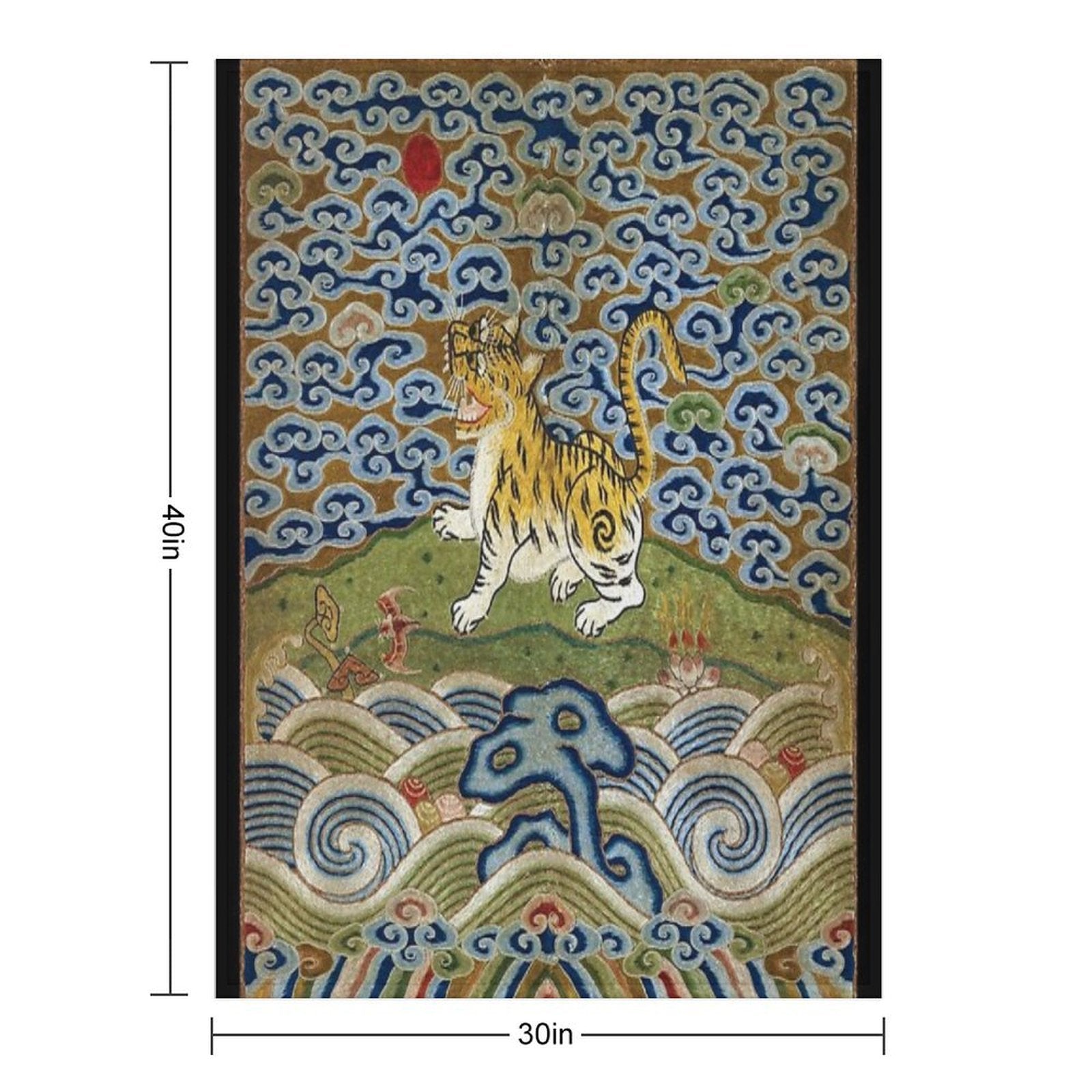 Chinese Tiger - Rank Badge Anti-pilling Throw Blanket