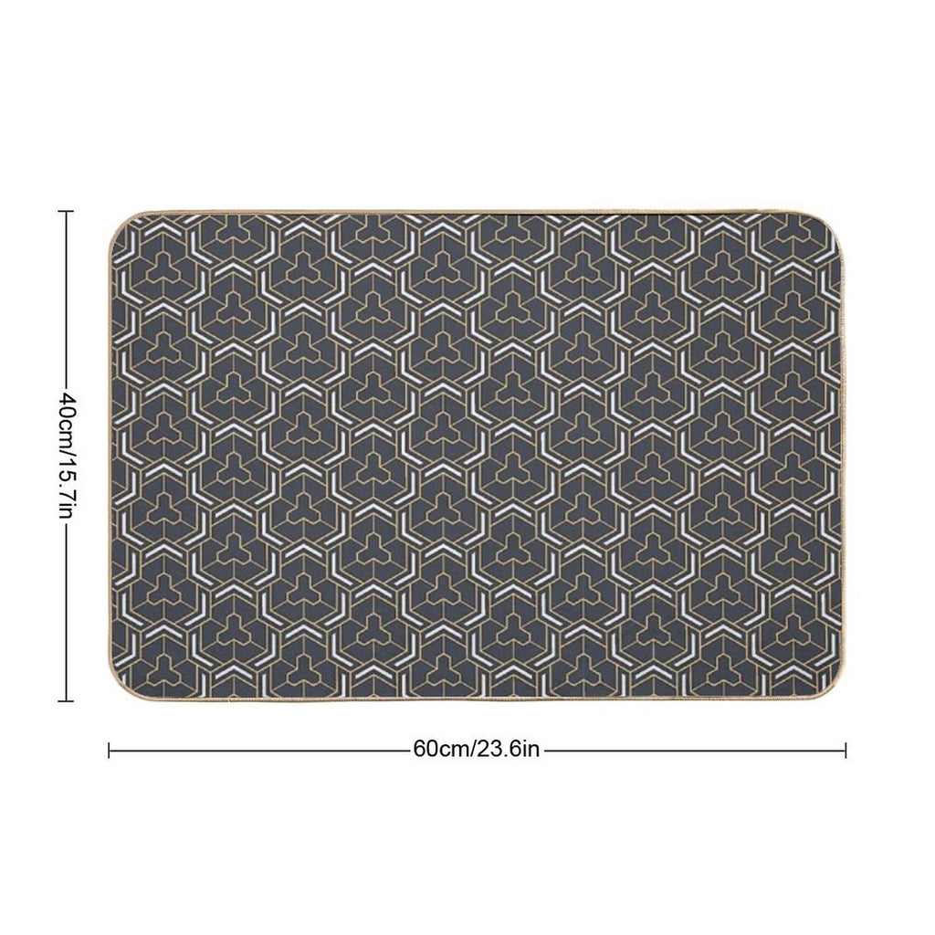 Geometric Color Pattern with Weaving Elements.  Anti-Trip Bath Mat