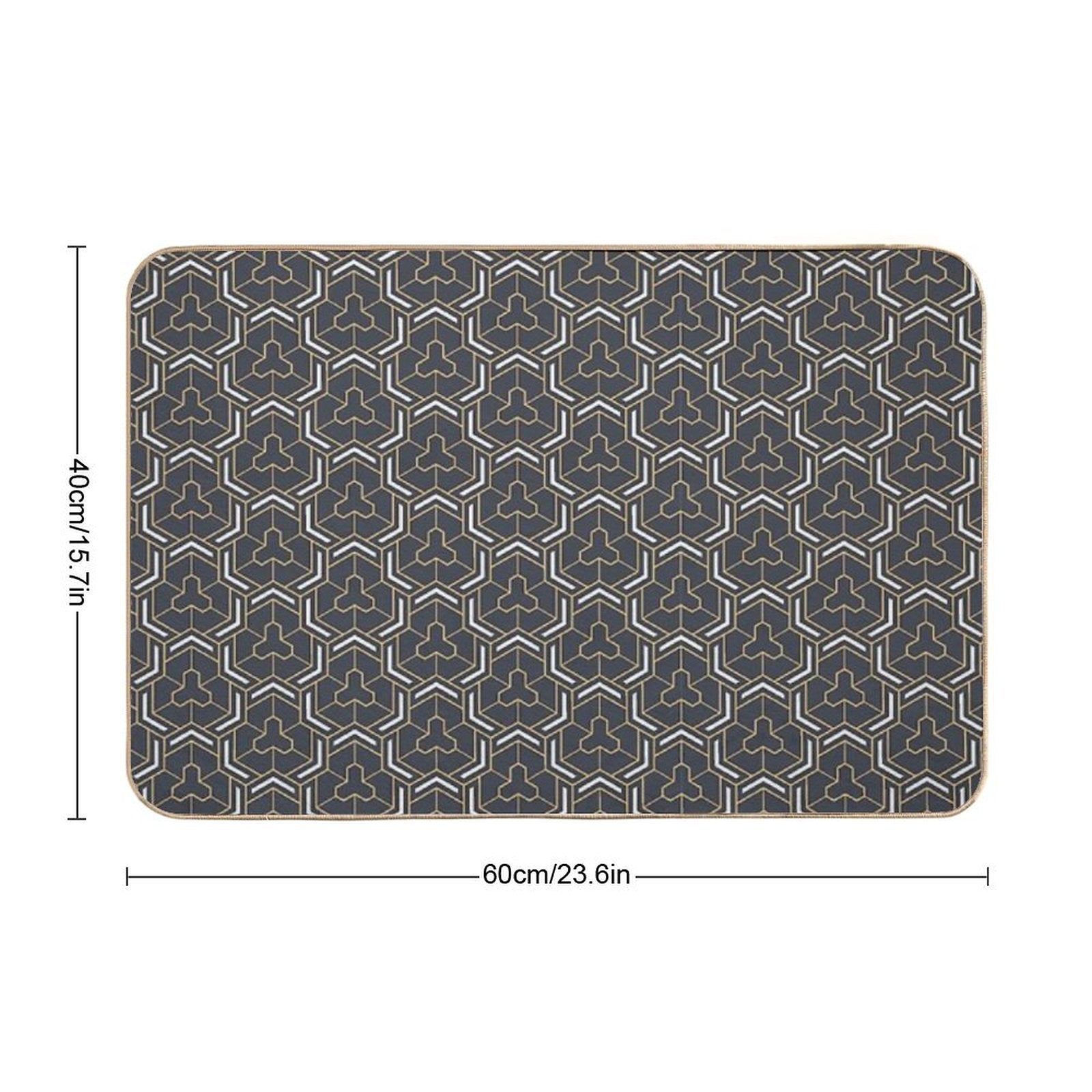 Geometric Color Pattern with Weaving Elements.  Anti-Trip Bath Mat