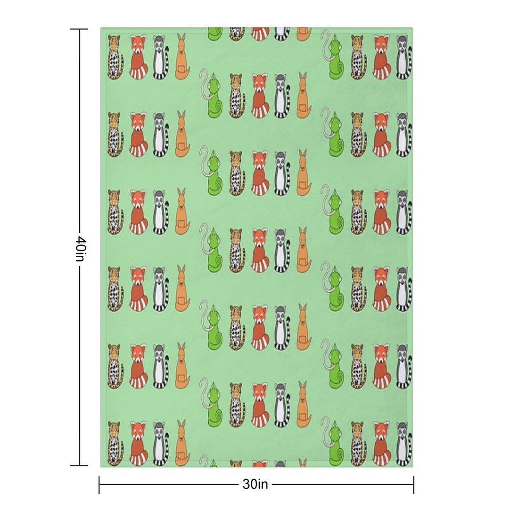 Exotic Critter Line-up Anti-pilling Throw Blanket