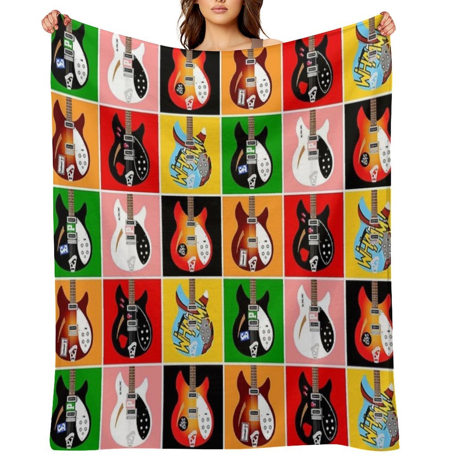 Paul Weller's Jam Rickenbacker Guitars Shrink-resistant Throw Blanket