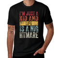 Im Just A Kid And Life Is A Nightmare  Oversized Silhouette T-Shirt