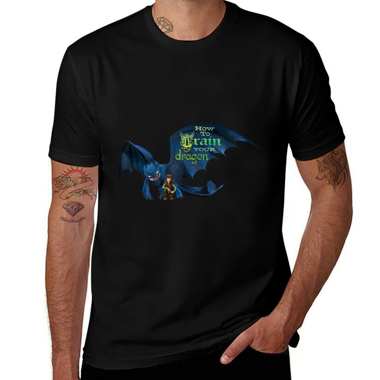DreamWorks Dragons Toothless And Hiccup Title  Wrinkle-resistant T-Shirt