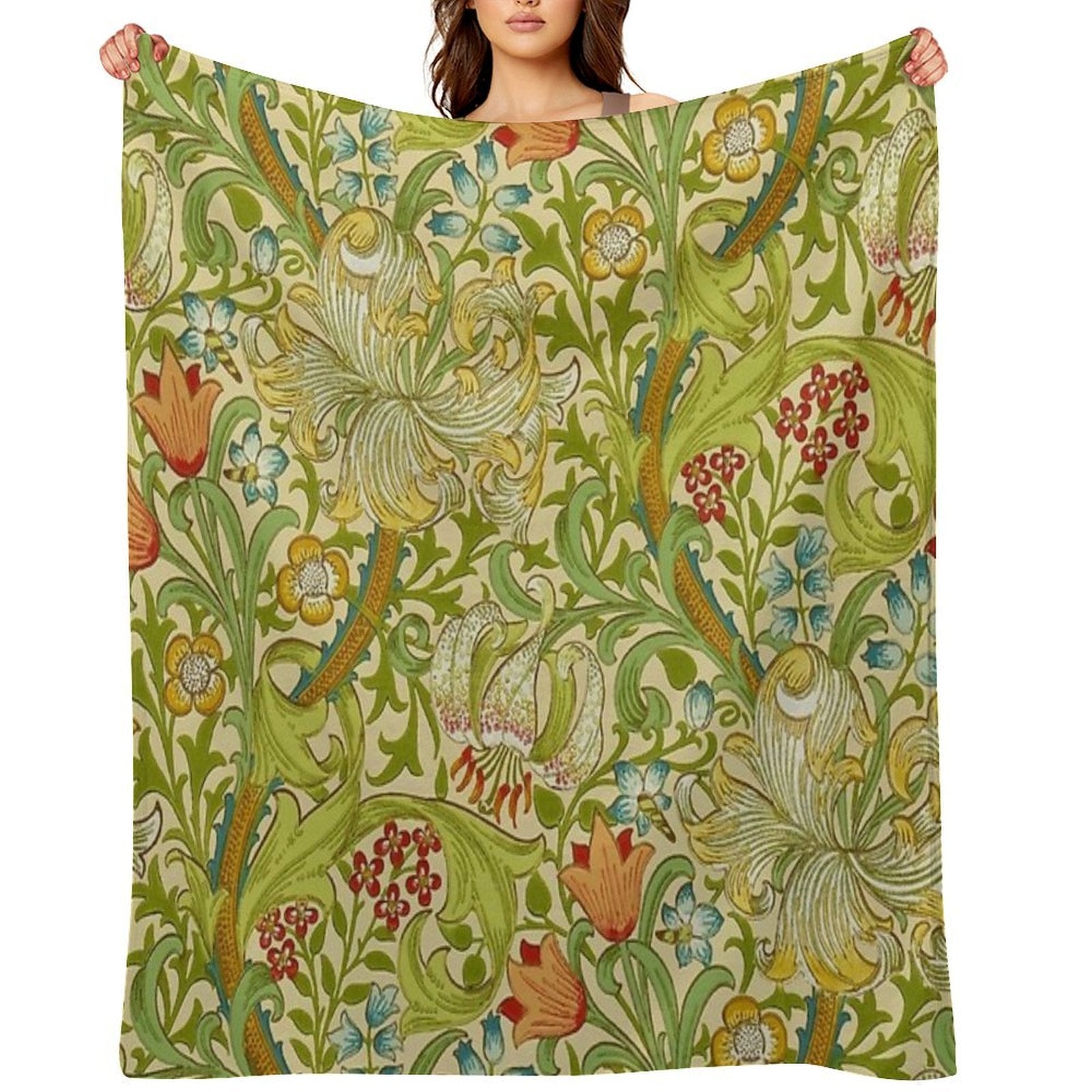 William Morris Golden Lily Quick-dry Throw Blanket