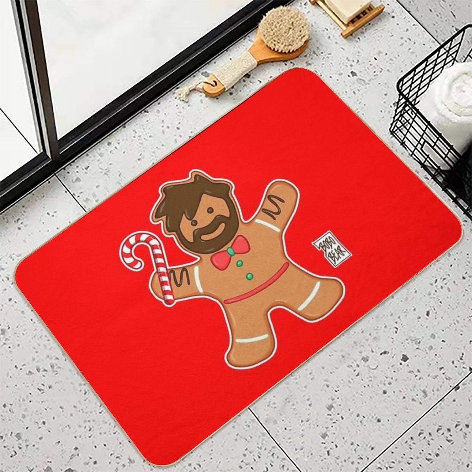 GINGERBREAD BEAR  Long-Lasting Bath Mat