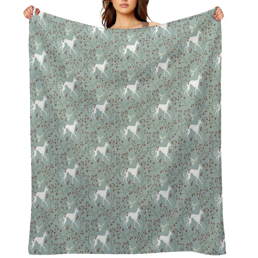 A Greyhound And His Bird Friend Machine-washable Throw Blanket