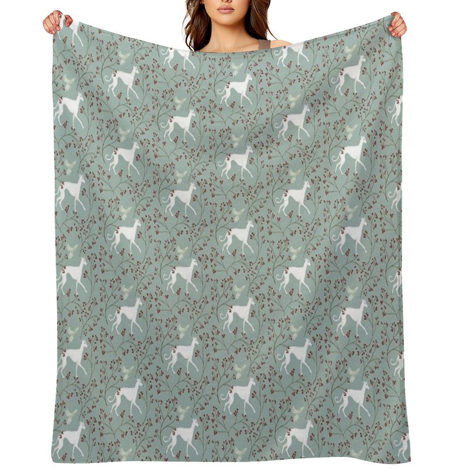 A Greyhound And His Bird Friend Machine-washable Throw Blanket