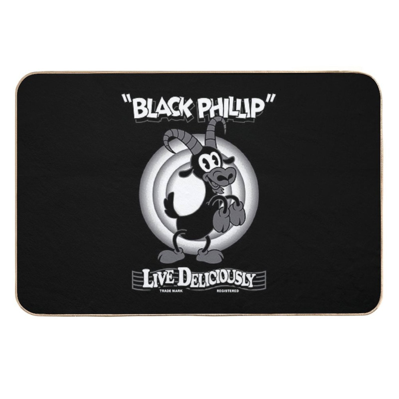 Black Phillip - Vintage Cartoon - Witch - Goth Occult - Live Deliciously  Slip-Resistant Bath Mat