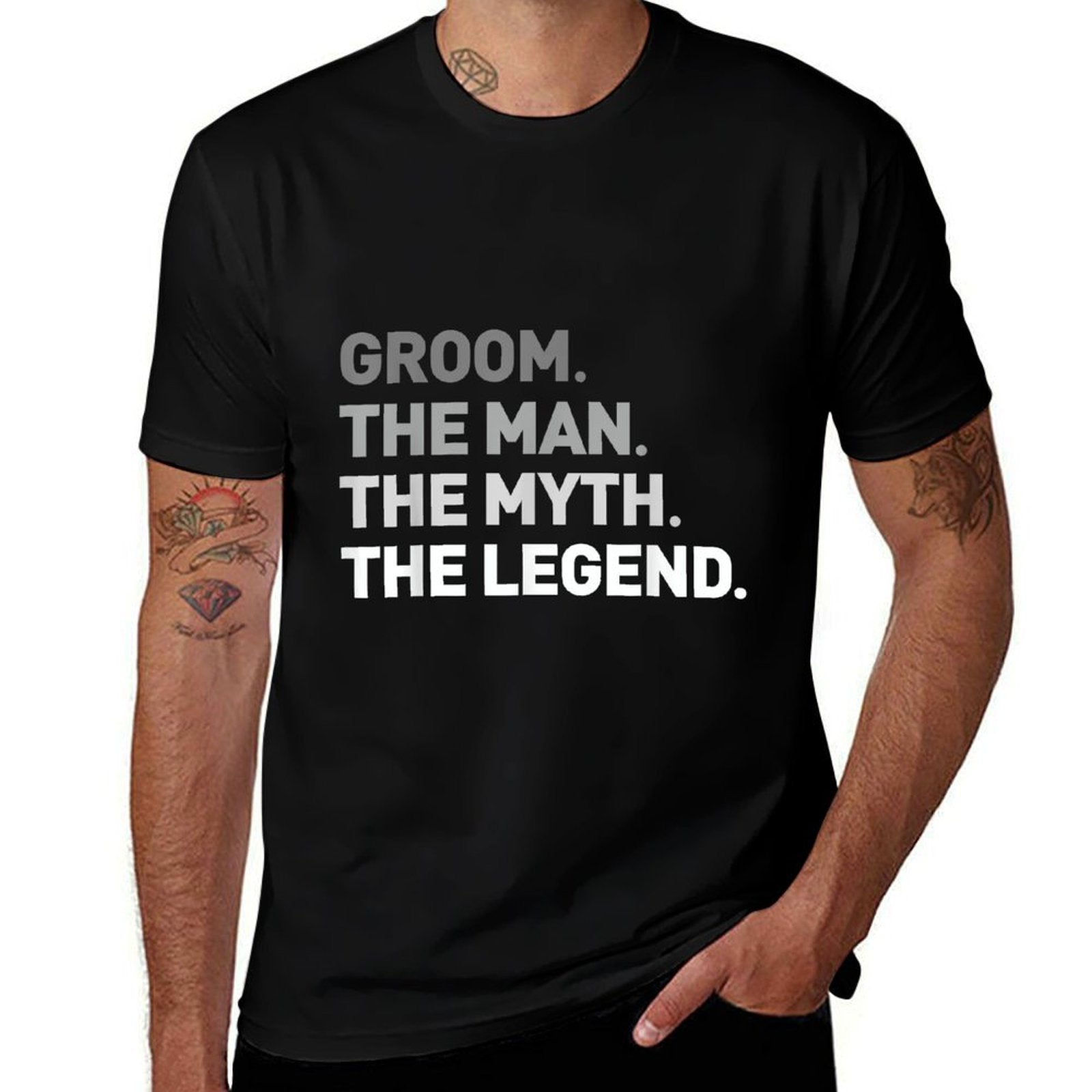 The Man Myth Legend Cool Funny Gift for Groom Gift  Wrinkle-resistant T-Shirt
