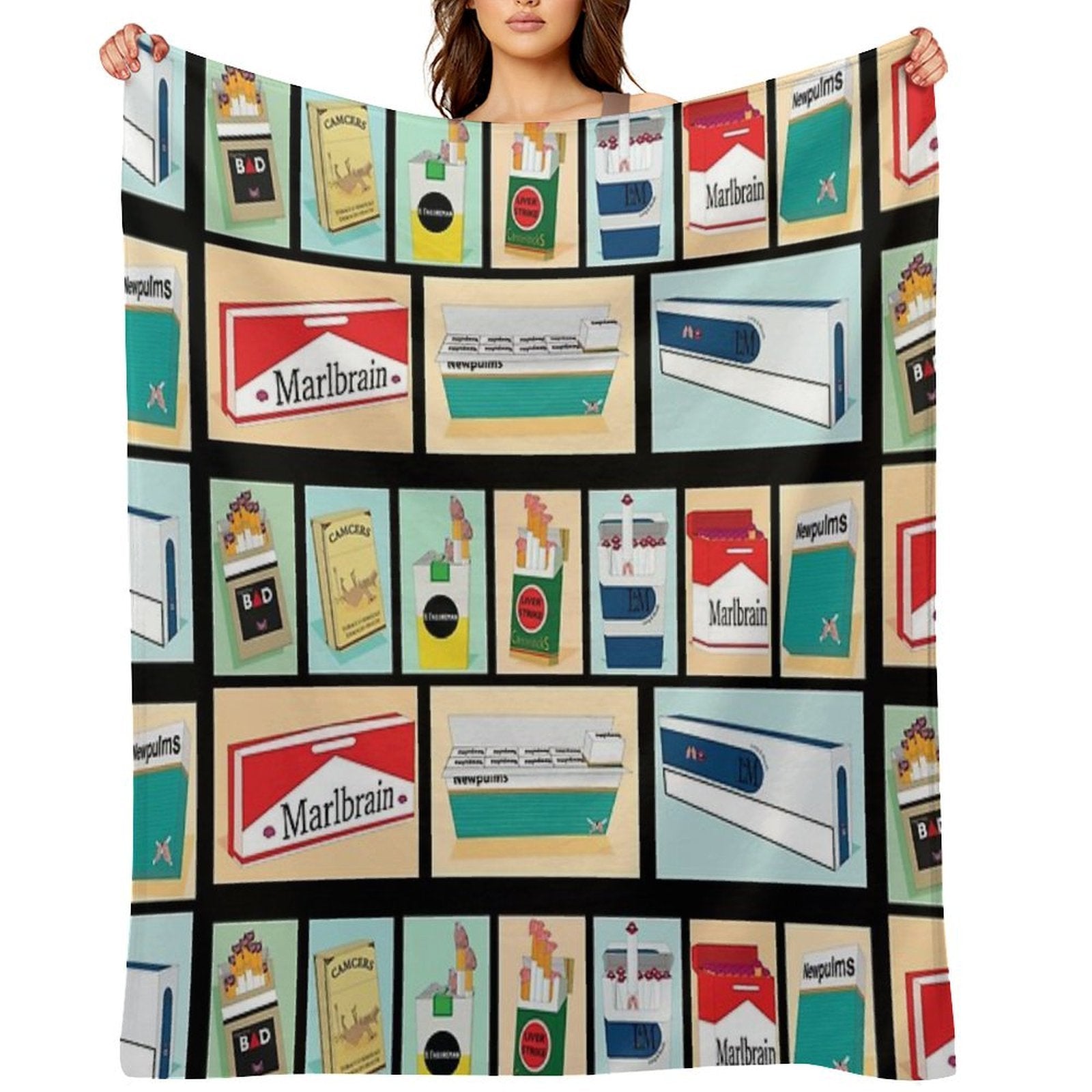 All Anti Smoking Cigarettes Boxes Anti-pilling Throw Blanket