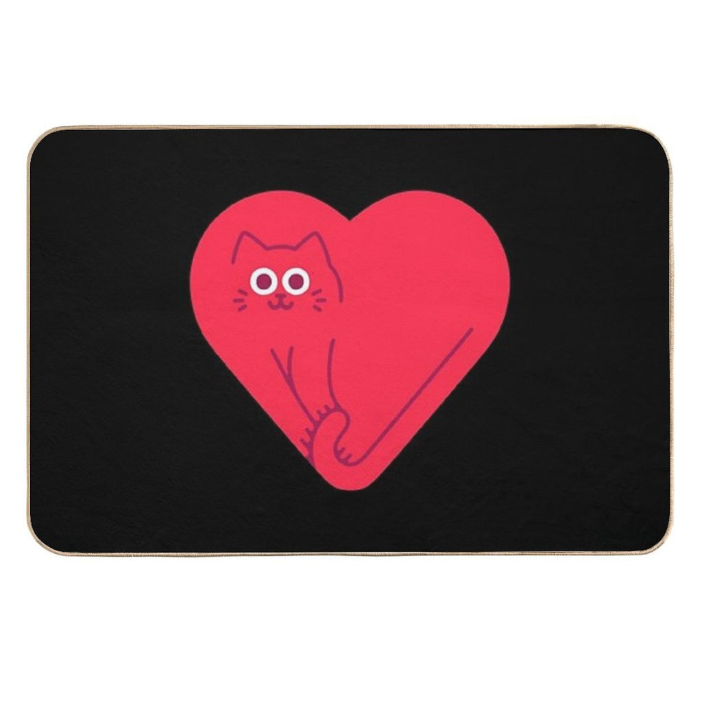 Cute Cat Heart  Eco-Friendly Bath Mat
