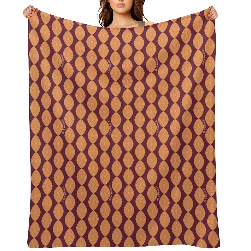 Atomic Blooms - Orange Maroon All-season Throw Blanket
