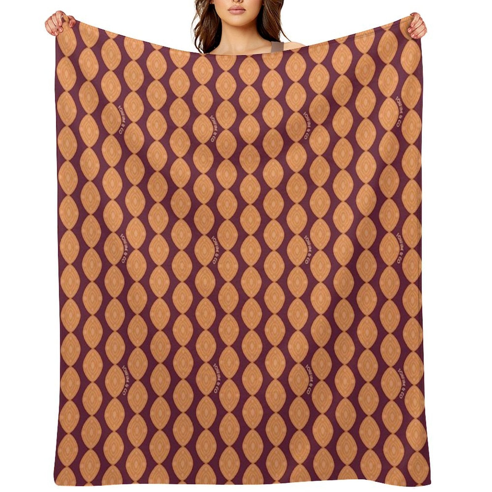 Atomic Blooms - Orange Maroon All-season Throw Blanket