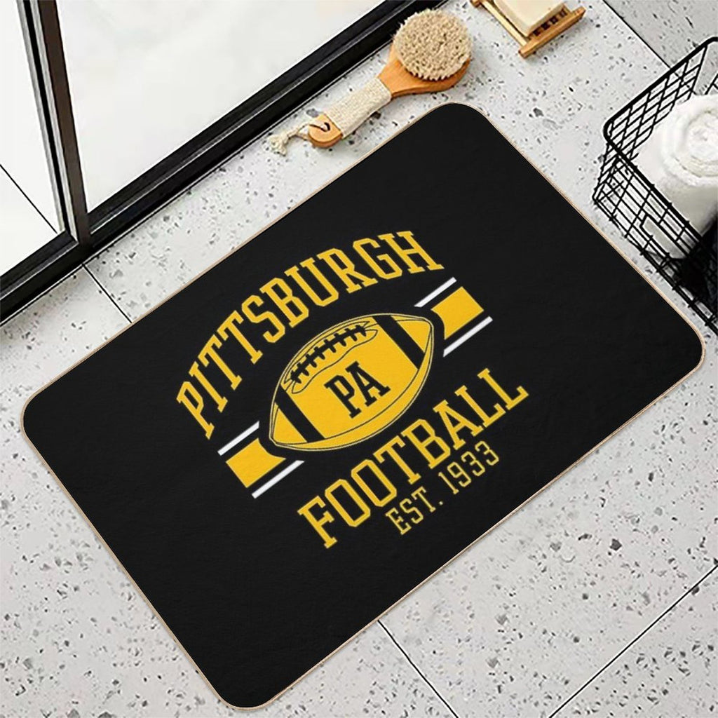 Vintage Pittsburgh Retro Steelers PA Football Team Goalline Sport Lover Gift For Fan  High-Traffic Bath Mat