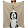 LOVE Black And White Sheepadoodle 1 Easy Care Throw Blanket