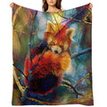 Autumnal Red Panda Premium Throw Blanket