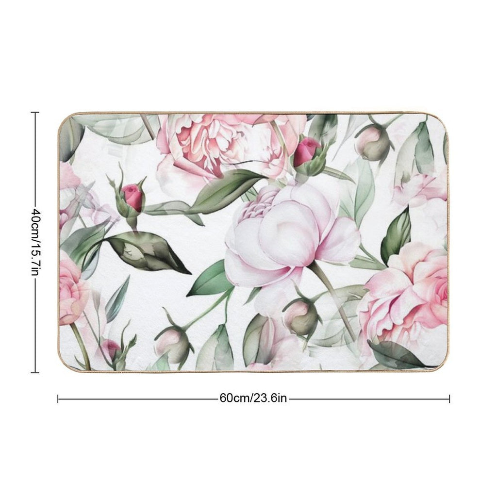 Roses Flowers Nature #pattern #nature  Non-Slip Bath Mat