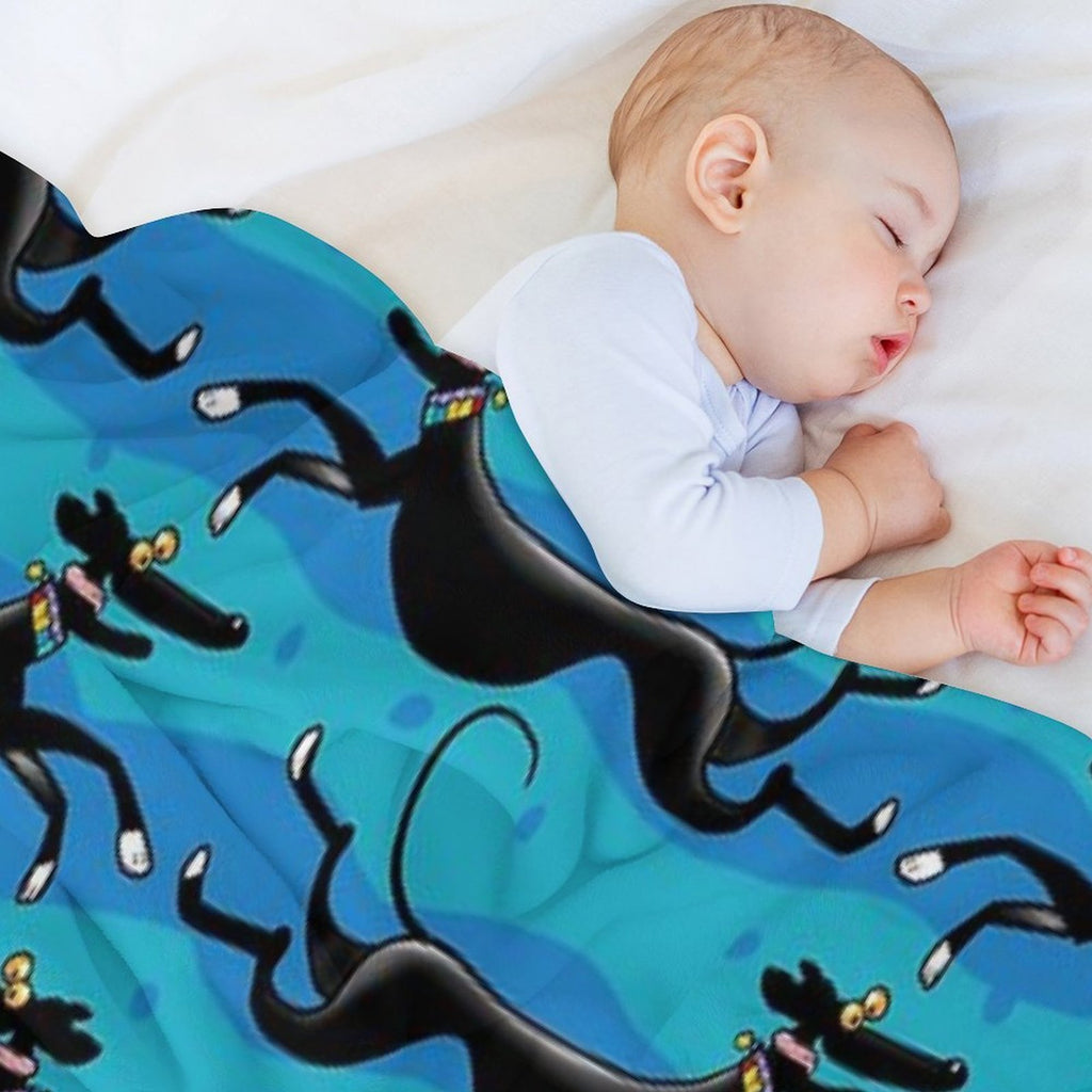 Blue Zoomies Pattern Durable Throw Blanket