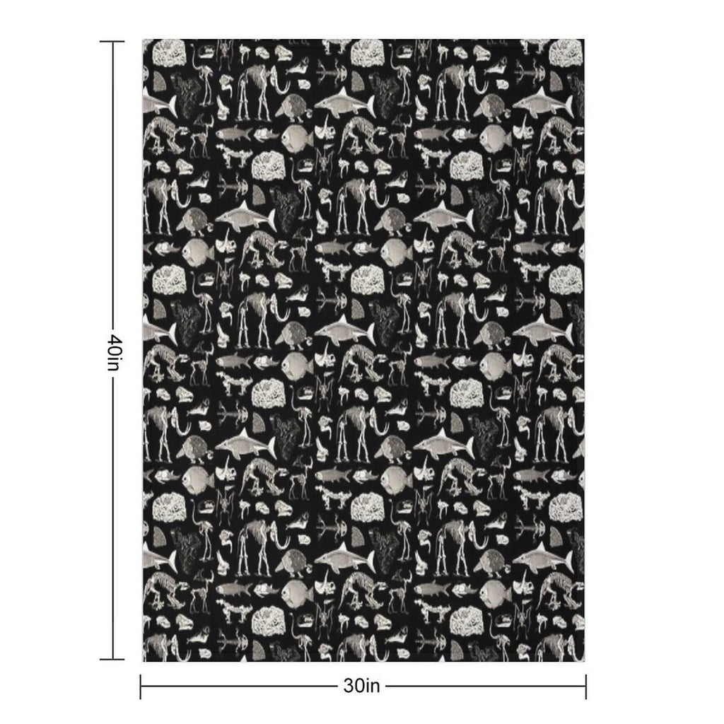 Paleontology Illustration Durable Throw Blanket