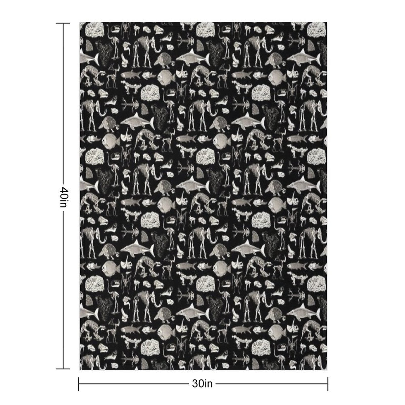 Paleontology Illustration Durable Throw Blanket