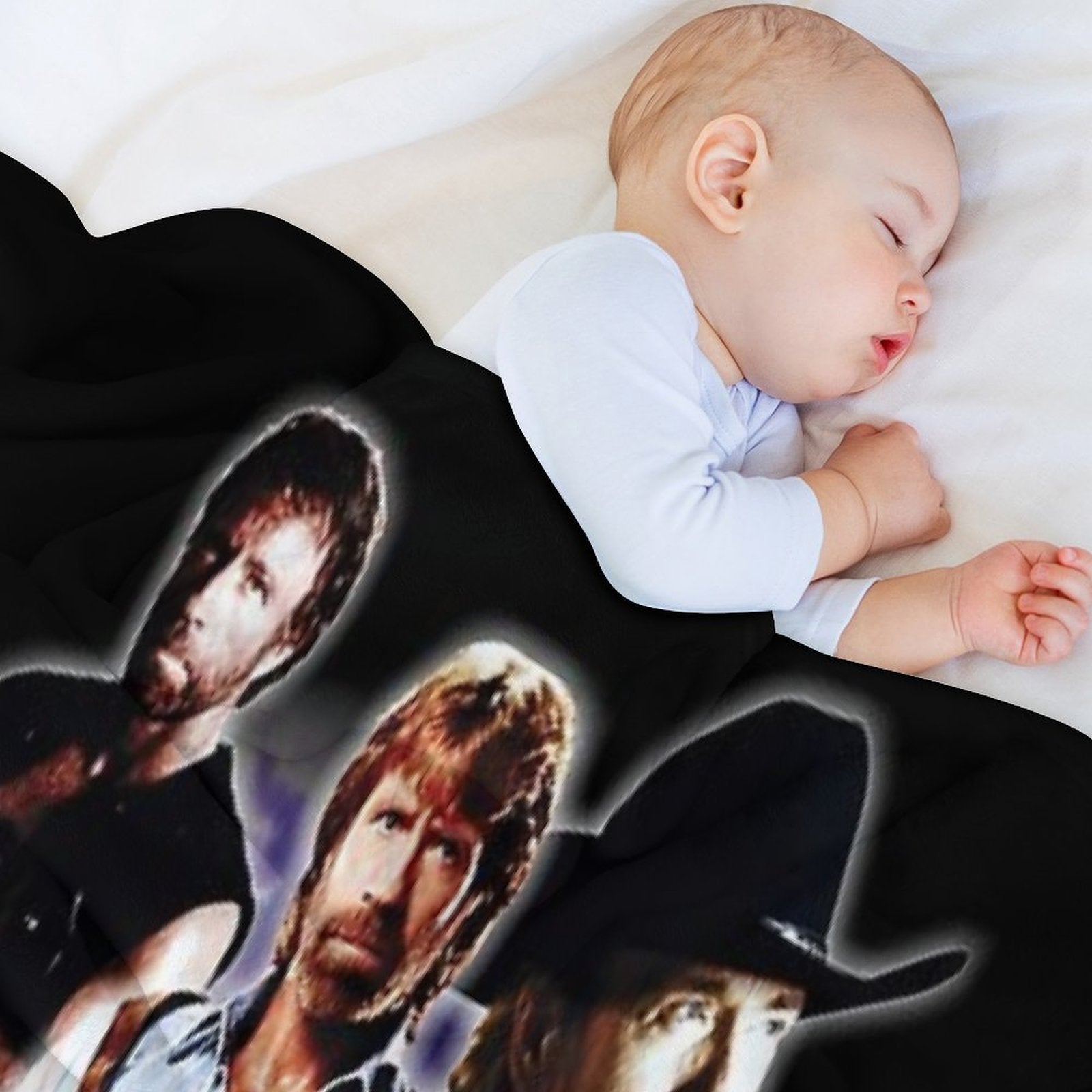 Chuck Norris GOAT Machine-washable Throw Blanket