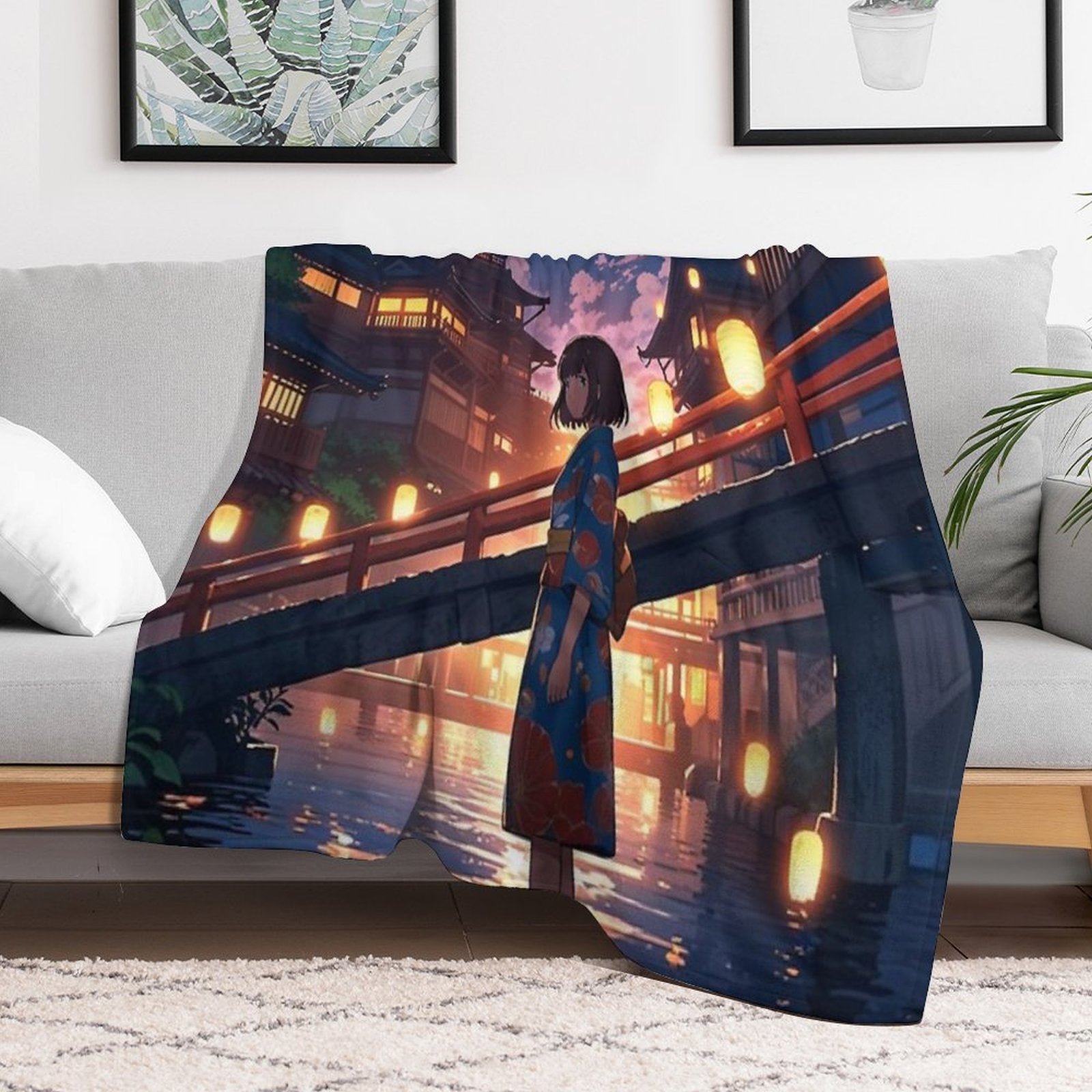Spirited Away Night Scene All-season Throw Blanket