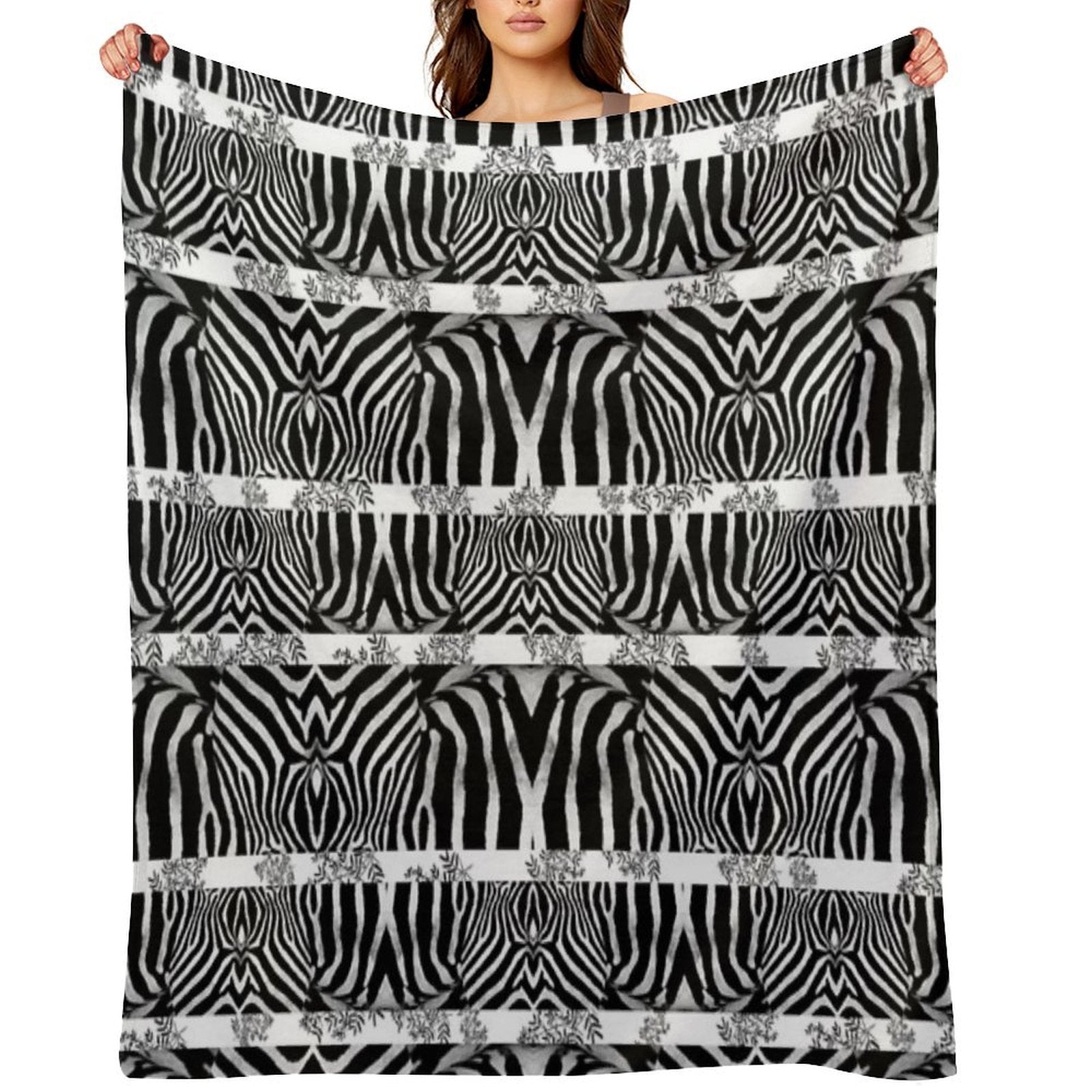 Zebra Stripes Pattern Sustainable Throw Blanket