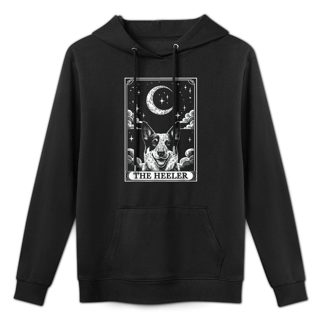 Tarot Card Vintage Crescent Moon Australian Cattle Dog Mom Pilling-Resistant Hoodie