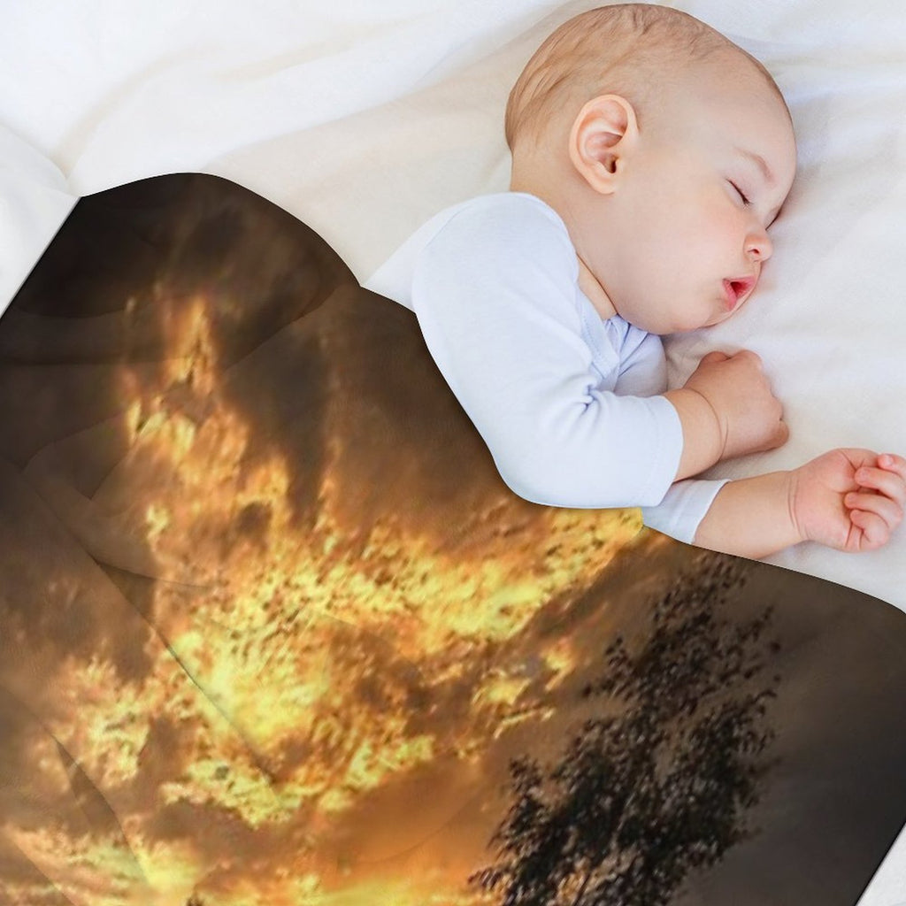 A Ford Mustang Sunset Plush Throw Blanket