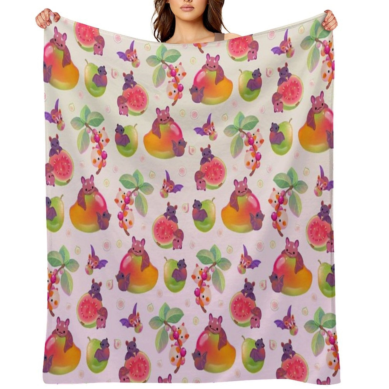 Fruit And Bat - Pastel All-season Throw Blanket