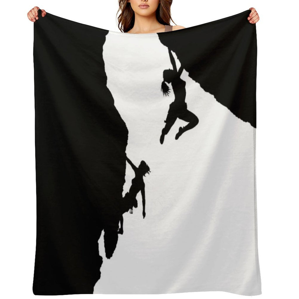 Women Rock Climbing Premium Throw Blanket
