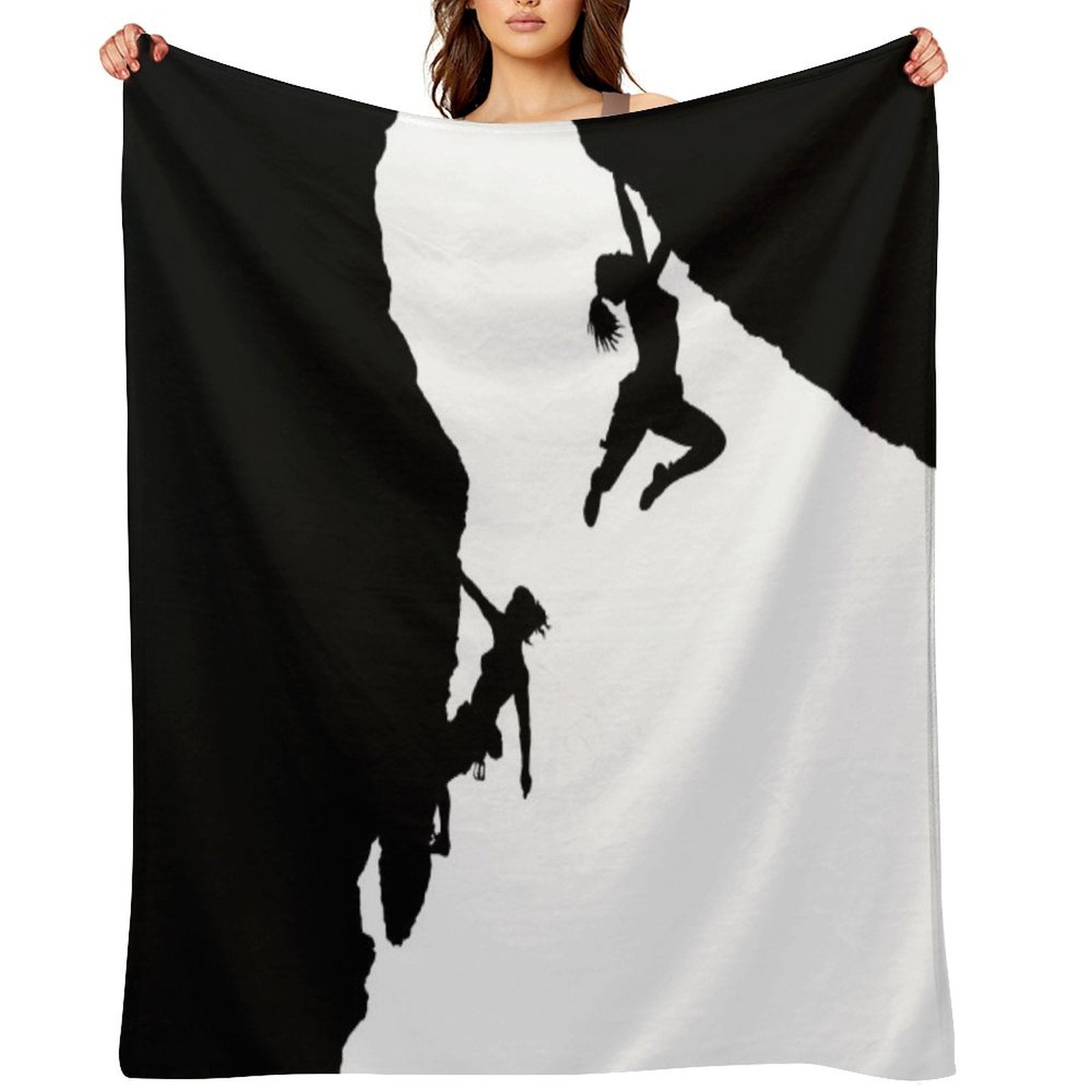 Women Rock Climbing Premium Throw Blanket
