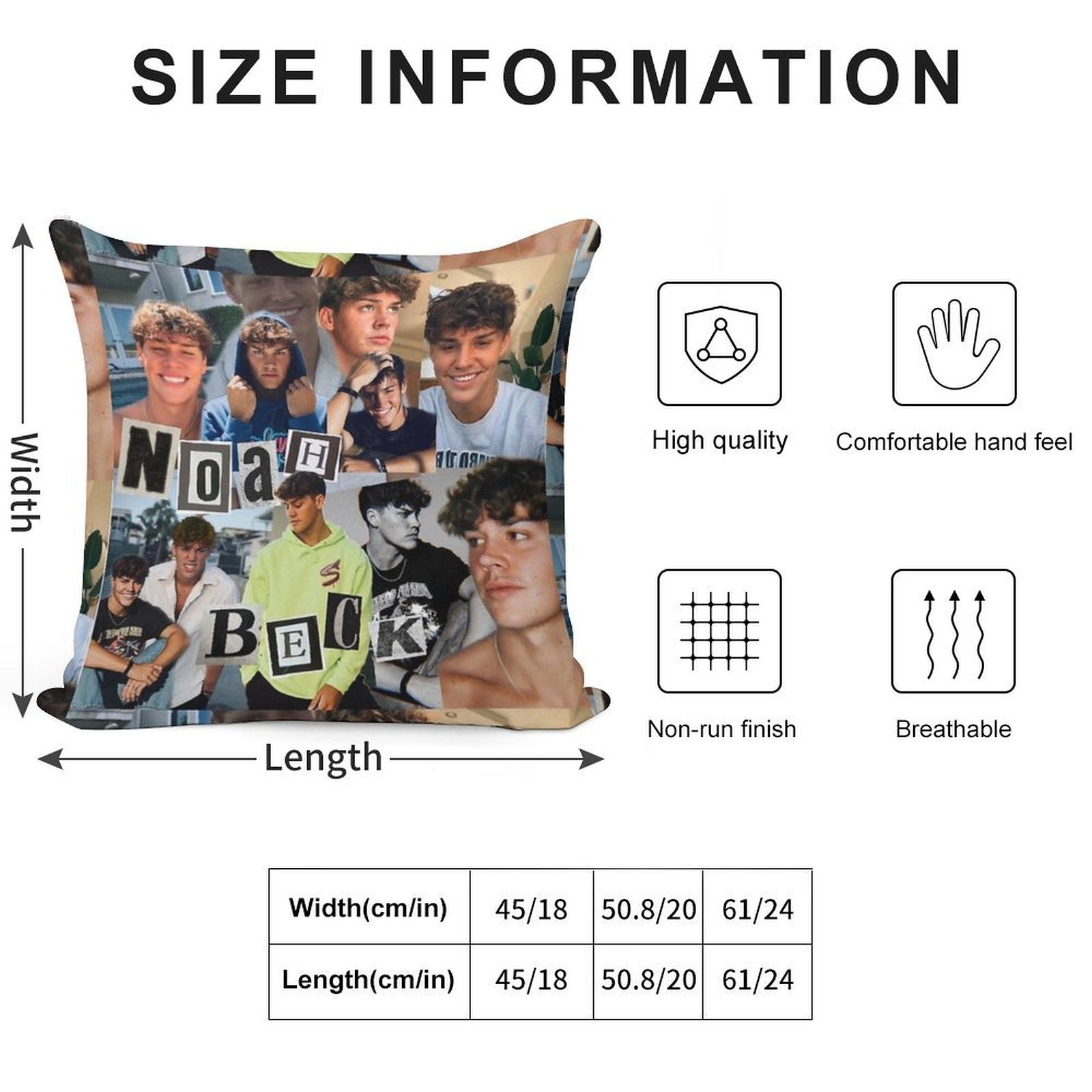 Noah Beck Collage Soft Style Accent Throw Pillow