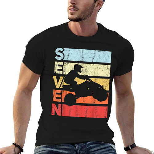 ATV 7th Birthday Party ATV 4 Wheeler Quad Theme Birthday  Durable T-Shirt