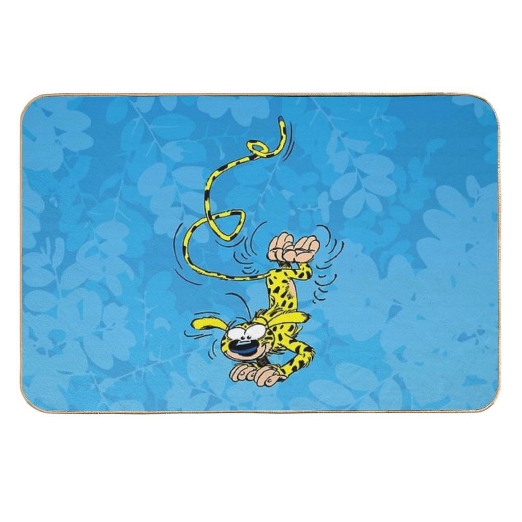 Marsupilami Handstand  Light Blue Design  Fade-Resistant Bath Mat