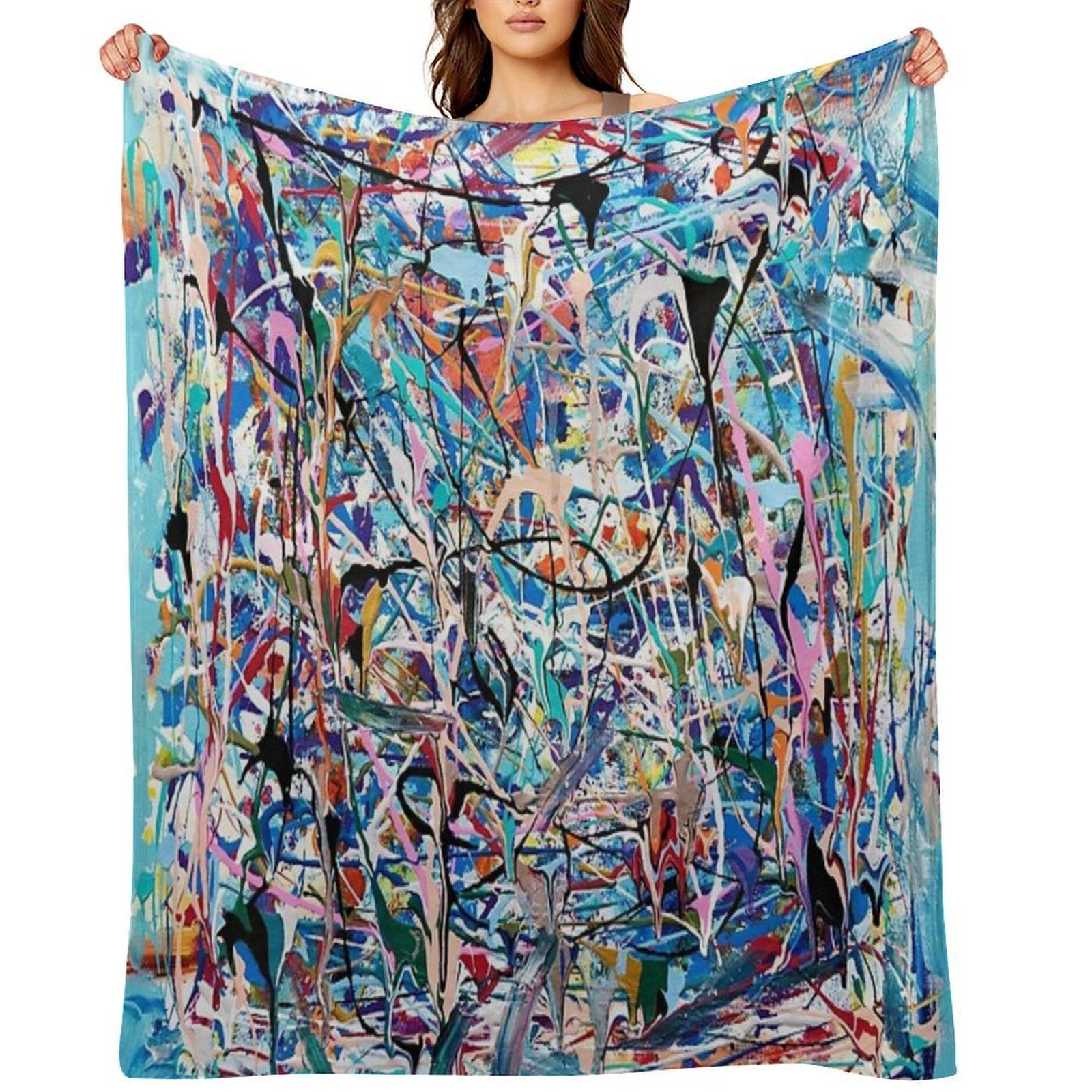 Blue Composition Velvety-soft Throw Blanket