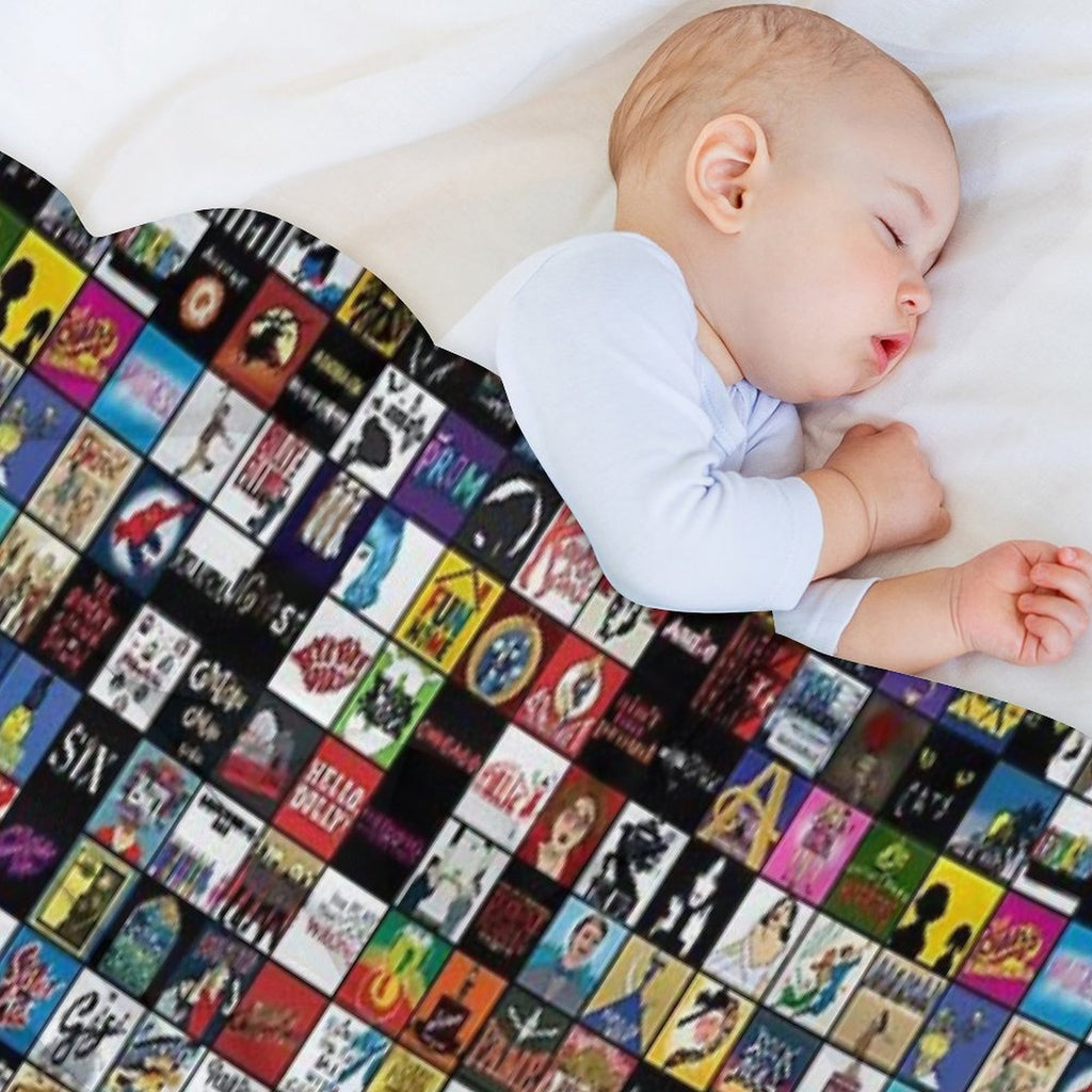 Broadway Musical Theatre Logos - Hand Drawn Sustainable Throw Blanket